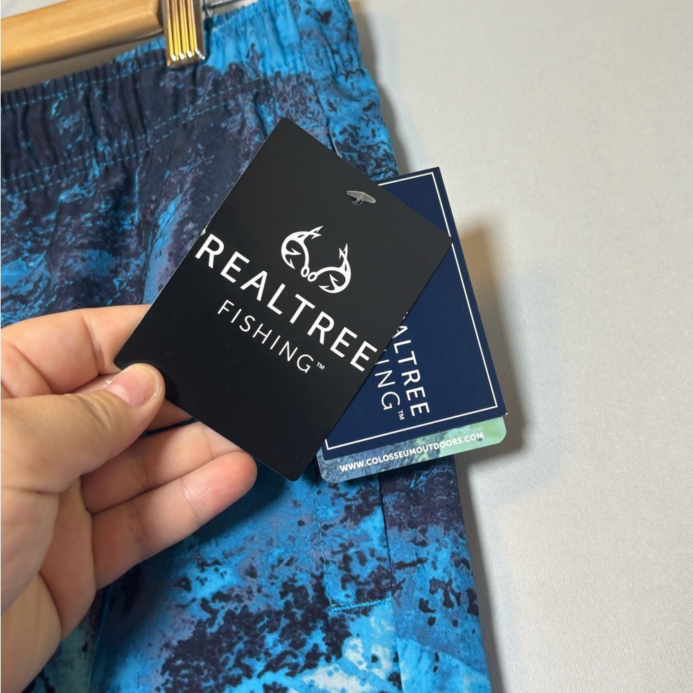 NWT REALTREE OHANA Men's Blue Patterned Swim Shorts Sz Small - Picture 4 of 7